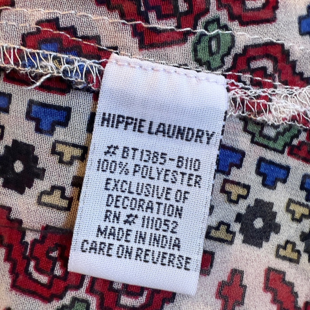 Hippie Laundry Size Medium Multi Patterned Multi … - image 3